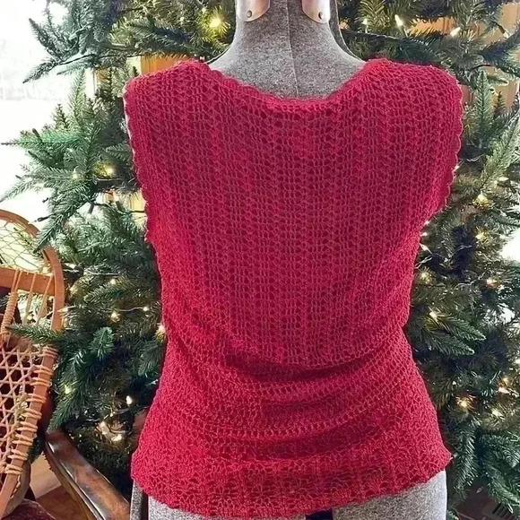 Talbots 100% rayon beautiful women’s size large hand knit shirt. - Picture 4 of 7